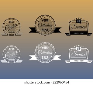 vector black and white vintage badges