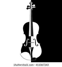 vector black and white violin