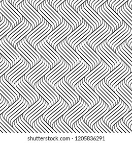 Vector of black and white wave background pattern.