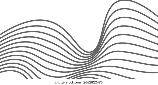 Vektor schwarz-weiß Wellen Streifen optische Linien Muster, abstrakte geometrische deckt wellenförmige Linien Design. modern