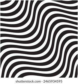 Vector black and white waves pattern of lines, abstract background.Vector illustration EPS 10.