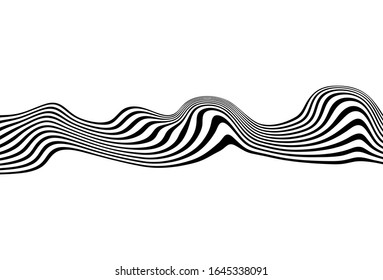 
Vector black and white waves from thin lines. For covers, business cards, banners, prints on clothes, wall decor, posters, sites, posts on social networks, videos. Modern vector pattern