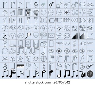 vector black and white web icons set for various applications 