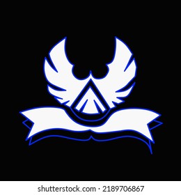 logotipo de alas negras y blancas vectoriales