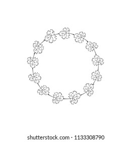 Vector black and white wreath whith maple leaves.  Decor for invitations, greeting cards, posters. 