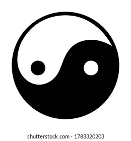 Vector of black and white yin and yang symbol isolated on a white background. Yin and yang icon in trendy flat style. Yin yang symbol. Vector illustration.