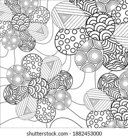 Vektorschwarz-weißes zentangle für Bücher, Spielzeug, Textilien, Kleidung und Ihr Design. Abstrakter Hintergrund.