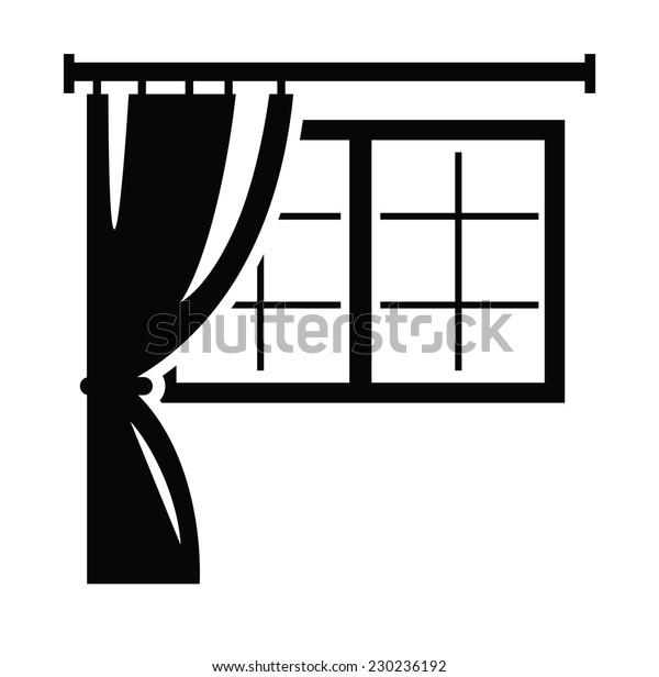 Vector Black Window Icon On White Stock Vector (Royalty Free) 230236192 ...