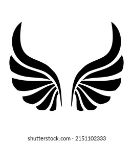 Vector black wings with isolated white background
