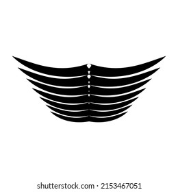 Vector black wings with isolated white background