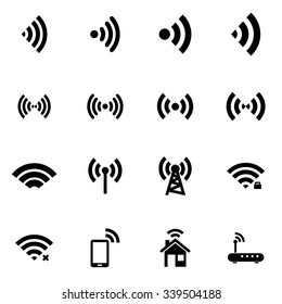 Vector Black Wireless Icon Set