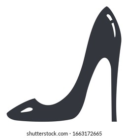 Vector Black Woman High Heel Shoes Icon