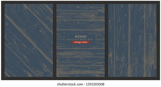 Vector Black wood background and texture.