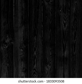 Vector Black Wood Panel Texture For Backgrounds Or Design. Rustic Dark Grayscale Wooden  Wallpaper. Table Top View. EPS10