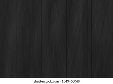 Vector black wooden texture. Natural dark old wood planks background. Top view of hardwood texture