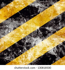 Vector black and yellow hazard lines with grunge effects