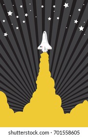 Vector Black and yellow space shuttle life off