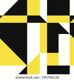 vector black yellow and white neo geometric seamless pattern