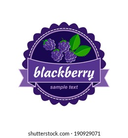 Vector blackberry. blackberry jam label design.