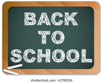 Vector - Blackboard with Back to School Message written with Chalk