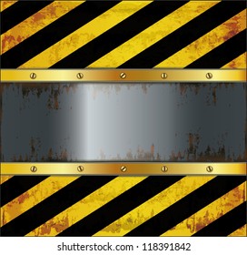 vector blackboard caution board metal rusty