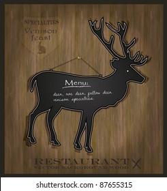 vector Blackboard deer restaurant menu card