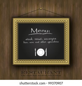 vector blackboard frame gold restaurant menu card old frame