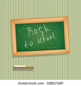 Vector blackboard hanging on the wall