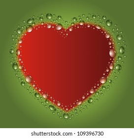 vector blackboard heart drop water red green