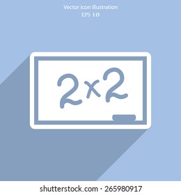 Vector blackboard icon illustration background.