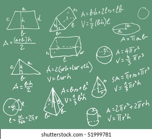 vector blackboard with mathematics formulas