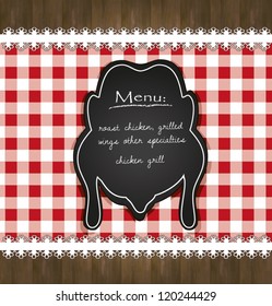vector blackboard menu tablecloth lace chicken