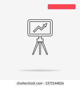 Vector blackboard on tripod icon. Vector concept illustration for design.