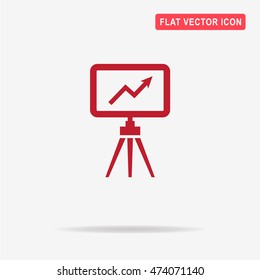 Vector blackboard on tripod icon. Vector concept illustration for design.