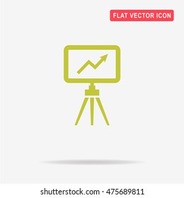 Vector blackboard on tripod icon. Vector concept illustration for design.
