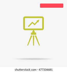 Vector blackboard on tripod icon. Vector concept illustration for design.