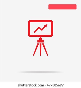 Vector blackboard on tripod icon. Vector concept illustration for design.