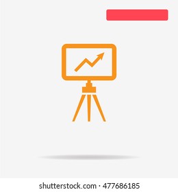 Vector blackboard on tripod icon. Vector concept illustration for design.