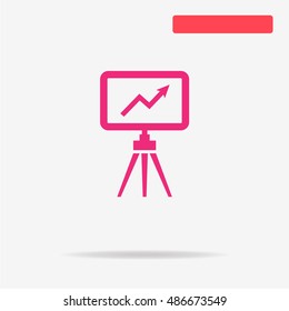 Vector blackboard on tripod icon. Vector concept illustration for design.