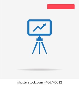 Vector blackboard on tripod icon. Vector concept illustration for design.