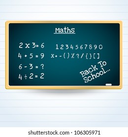 vector blackboard with subject of mathemetics