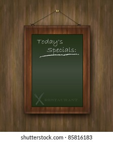 vector blackboard wood menu Todays special restaurant green