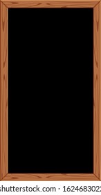 vector blackboard wooden frame for banner and copy space text, chalkboard frame blank for menu restaurant, empty write board for drawing message