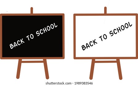 La pizarra de vectores con escribir de vuelta a la escuela después de mucho tiempo.