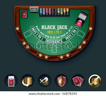 Vector Blackjack Table Layout Stock Vektorgrafik Lizenzfrei