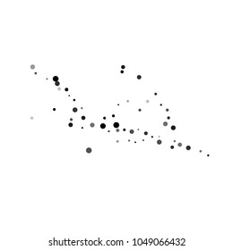 Vector black-white confetti on transparent background. Falling tinsel and confetti from minimalistic geometrical confetti and ribbons. Flat falling glitter. Abstract triangles and ribbons on label.
