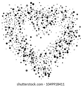 Vector black-white confetti on transparent background. Falling tinsel and confetti from minimalistic geometrical confetti and ribbons. Flat falling glitter. Abstract triangles and ribbons on label.