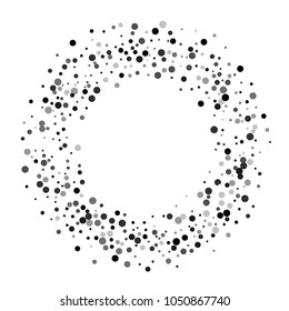 Vector black-white confetti on transparent background. Falling tinsel and confetti from minimalistic geometrical confetti and ribbons. Flat falling glitter. Abstract triangles and ribbons on label.