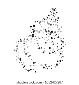 Vector black-white confetti on transparent background. Falling tinsel and confetti from minimalistic geometrical confetti and ribbons. Flat falling glitter. Abstract triangles and ribbons on label.