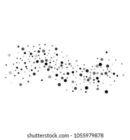 Vector black-white confetti on transparent background. Falling tinsel and confetti from minimalistic geometrical confetti and ribbons. Flat falling glitter. Abstract triangles and ribbons on label.